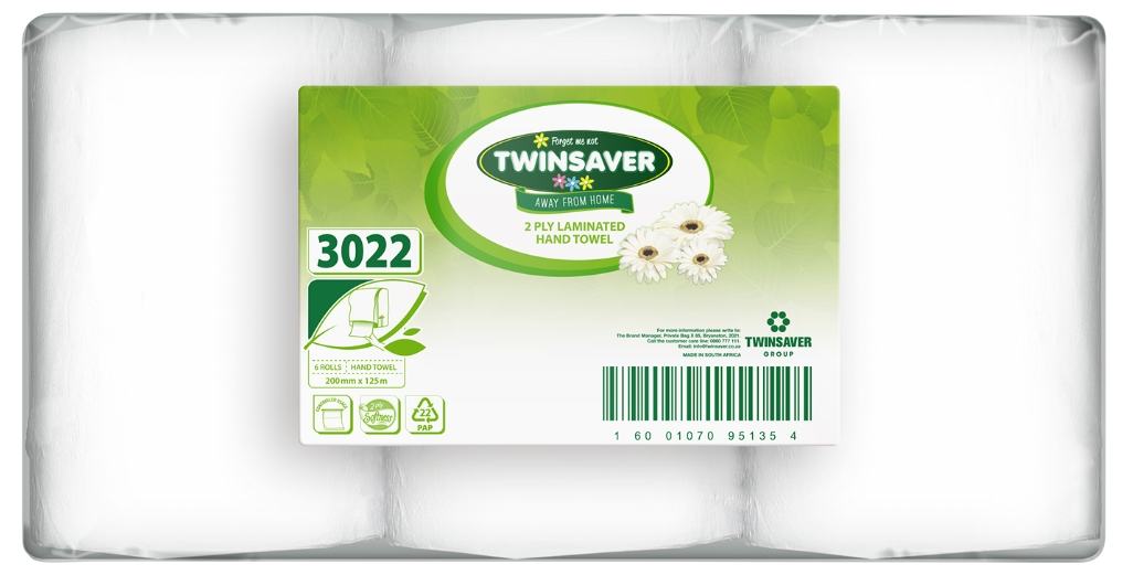 3022 - Autocut 2 Ply Laminated Virgin Hand Towel