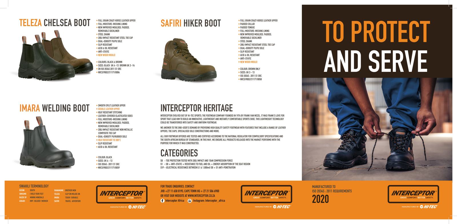 Interceptor safety footwear catalogue cover